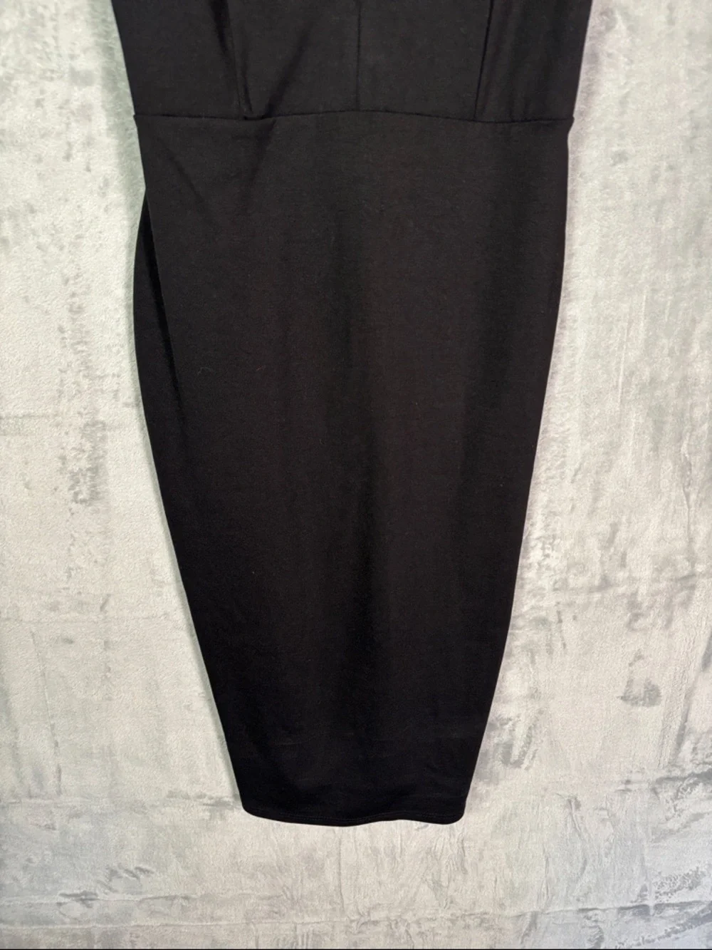 Lulus Black Deep V Front Double Strap Body Con Midi Dress Size Large - Picture 7 of 10
